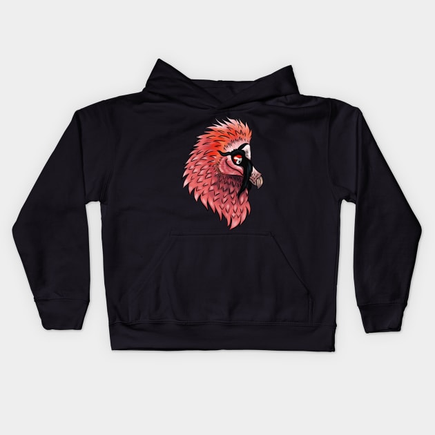 Bearded Vulture Head Kids Hoodie by chronicallycrafting